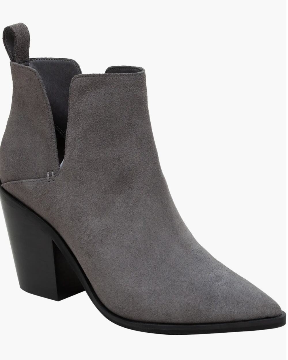 Lisa Vicky Suede Boots 7 Gray NWOT Ankle Booties Western Stack Heel Point Toe